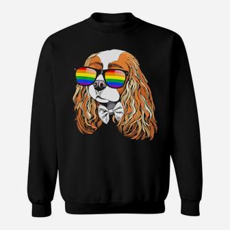 Cavalier King Charles Spaniel Face Gay Pride Lgbt Sweatshirt - Monsterry DE