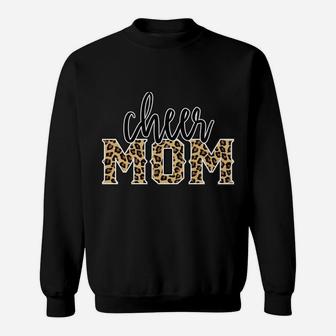 Cheer Mom Leopard Print Womens Proud Cheerleader Mother Sweatshirt Sweatshirt | Crazezy AU