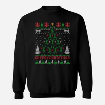 Cheering Cheerleader Ugly Christmas Sweater Party Sweatshirt Sweatshirt | Crazezy DE