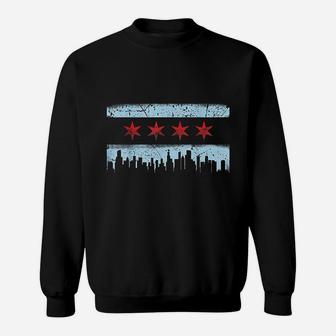 Chicago Flag Skyline Sweatshirt - Thegiftio