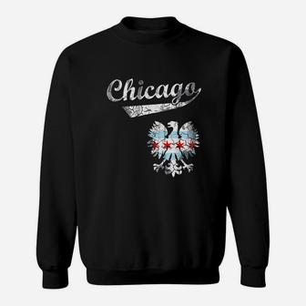 Chicago Polish Flag Poland Polska American Sweatshirt | Crazezy