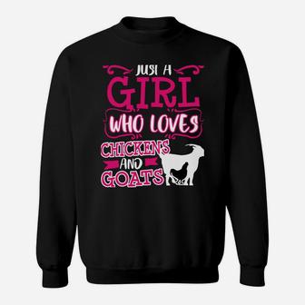 Chicken Goat Mom Just A Girl Funny Farmer Christmas Gift Sweatshirt | Crazezy AU