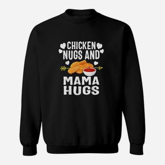 Chicken Nugs And Mama Hugs Cute Girls Baby Sunflower Sweatshirt | Crazezy AU