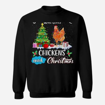 Chicken Santa Christmas Pajamas Funny Xmas Just A Girl Loves Sweatshirt Sweatshirt | Crazezy CA