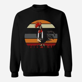 Chicken Why Y'all Trying To Test The Jesus In Me Vintage Sunset Sweatshirt - Monsterry