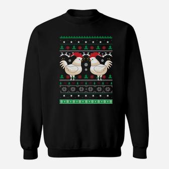 Chicken With Santa Hat Sweatshirt - Monsterry