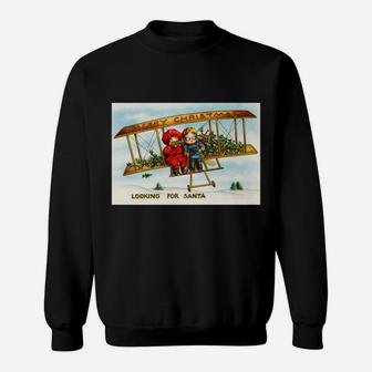 Children Looking For Santa Claus Merry Christmas Vintage Sweatshirt | Crazezy DE