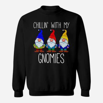 Chillin With My Gnomies, Christmas Garden Gnome Xmas God Jul Sweatshirt | Crazezy DE