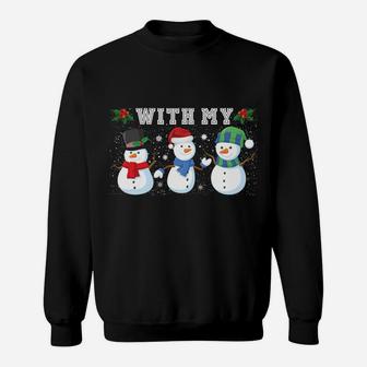 Chillin' With My Second Grade Snowmies Christmas 2Nd Grade Sweatshirt Sweatshirt | Crazezy