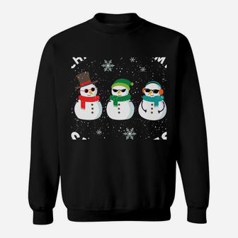 Chillin With My Snowmies Cute Snowman Ugly Christmas Sweater Sweatshirt | Crazezy