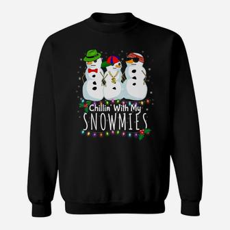 Chillin With My Snowmies Funny Snowman Gift Christmas Sweatshirt | Crazezy CA