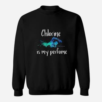 Chlorine Is My Perfume Swim Funny Swimmer Sweatshirt | Crazezy DE