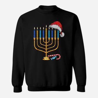 Chrismukkah Hannukah Funny Santa Hat Family Christmas Pajama Sweatshirt | Crazezy AU