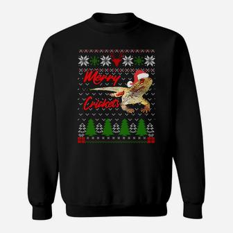 Christmas Bearded Dragon Santa Hat Pet Lizard Reptil Xmas Sweatshirt Sweatshirt | Crazezy