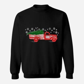 Christmas Classic Vintage Truck Snow Design Sweatshirt Sweatshirt | Crazezy