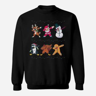 Christmas Dabbing Santa Friends Dab Dance Xmas Lights Gift Sweatshirt | Crazezy CA