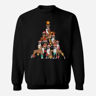 Christmas Dog Boxer Tree Holiday Gifts Dog Lover Funny Xmas Sweatshirt | Crazezy