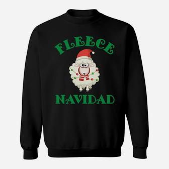 Christmas Fleece Navidad Sheep Wool Lamb Design Sweatshirt Sweatshirt | Crazezy