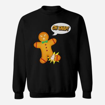 Christmas Gingerbread Man Snap Broken Leg Design Sweatshirt | Crazezy UK