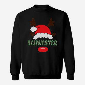 Christmas Holiday Santa Hat Reindeer Antlers Schwester Sweatshirt | Crazezy CA