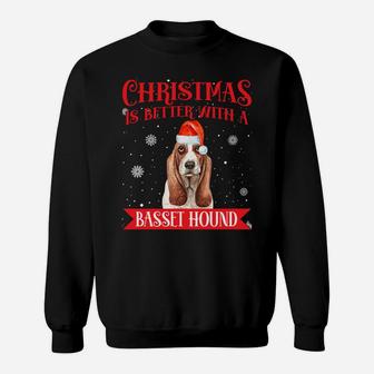 Christmas Is Better With A Basset Hound - Dog Lovers Sweatshirt | Crazezy