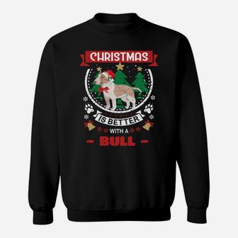 Christmas Is Better With A Dog Bull Terrier Christmas Tree Sweatshirt | Crazezy