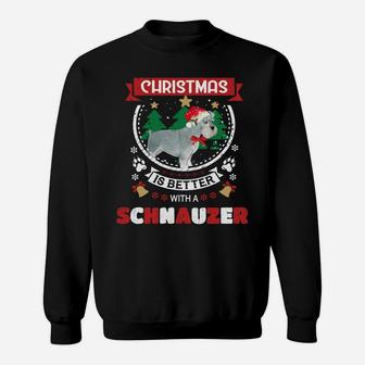 Christmas Is Better With A Schnauzer Christmas Tree Sweatshirt Sweatshirt | Crazezy