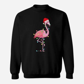Christmas Lights Flamingo Lover Funny Xmas Gift Sweatshirt | Crazezy