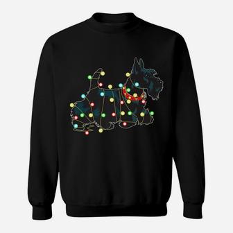 Christmas Lights Scottie Dog Lover Funny Xmas Gift Sweatshirt | Crazezy CA