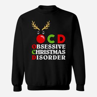 Christmas Obsessive Disorder Reindeer Design Sweatshirt Sweatshirt | Crazezy