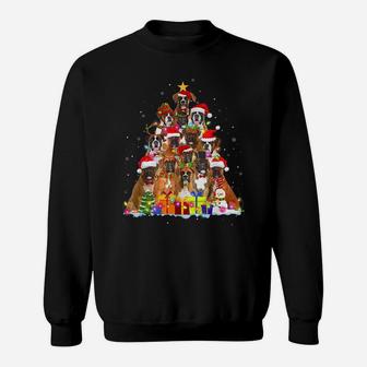Christmas Pajama Boxer Tree Xmas Gifts Dog Dad Mom Sweatshirt | Crazezy