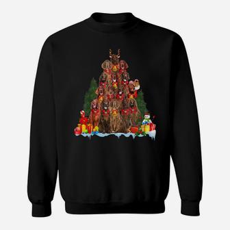 Christmas Pajama Irish Setter Xmas Tree Gifts Dog Dad Mom Sweatshirt | Crazezy