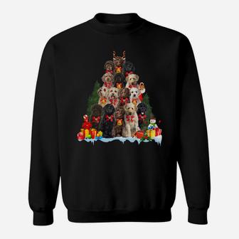 Christmas Pajama Labradoodle Xmas Tree Gifts Dog Dad Mom Sweatshirt Sweatshirt | Crazezy