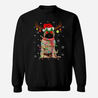 Christmas Pajama Pug Xmas Lights Dog Dad Mom Sweatshirt | Crazezy UK
