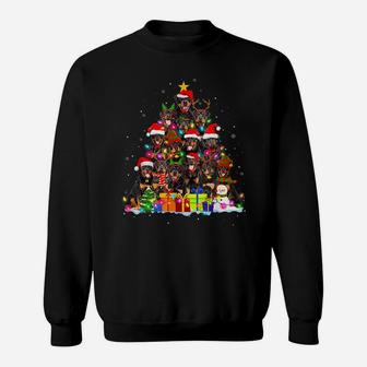 Christmas Pajama Rottweiler Tree Xmas Gifts Dog Dad Mom Sweatshirt | Crazezy UK