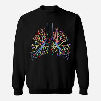 Christmas Respiratory Therapy Lung String Light Ornament Sweatshirt Sweatshirt | Crazezy