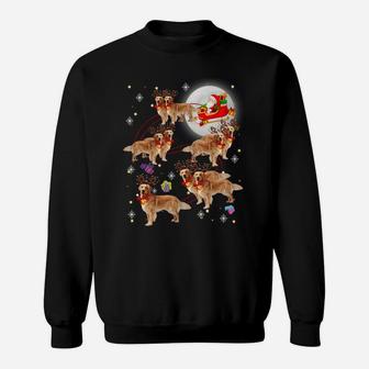 Christmas Santa Claus Riding Golden Retriever Xmas Pajamas Sweatshirt Sweatshirt | Crazezy UK