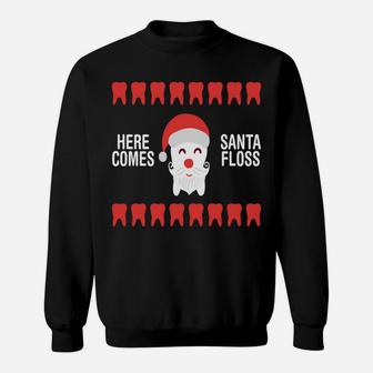 Christmas Santa Floss Dentist Dental Design Sweatshirt Sweatshirt | Crazezy AU