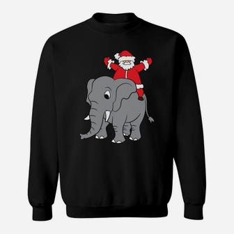 Christmas Santa Riding Elephant Boys Girls Christmas Sweatshirt | Crazezy UK