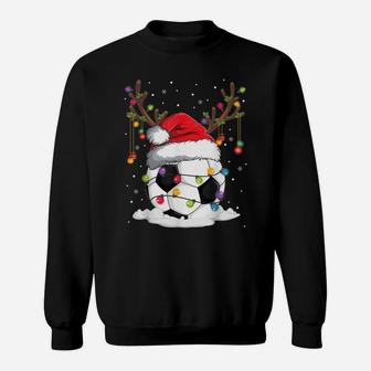 Christmas Soccer Reindeer Funny Santa Hat Xmas Kids Boy Sweatshirt | Crazezy UK