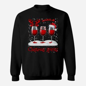 Christmas Spirits Glasses Of Wine Xmas Holidays Party Tee Sweatshirt | Crazezy AU