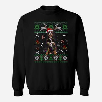 Christmas Tree Bernese Mountain Pajama Lights Dog Dad Mom Sweatshirt Sweatshirt | Crazezy