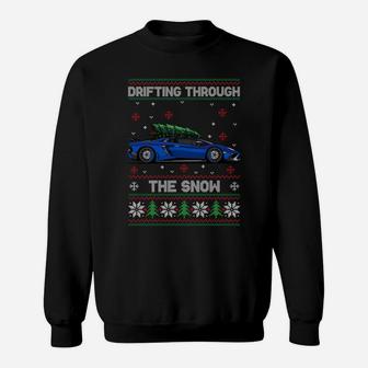 Christmas Tree On Tuning Car Xmas Ugly Sweater Pullover Look Sweatshirt Sweatshirt | Crazezy UK