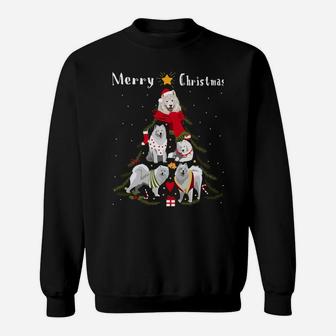 Christmas Tree Samoyed Lover Xmas Dog Owner New Year Sweatshirt Sweatshirt | Crazezy