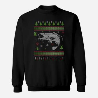 Christmas Ugly Sweater Fish Trout Bass Design Sweatshirt | Crazezy CA