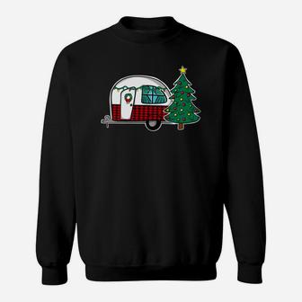 Christmas Vintage Camper Sweatshirt Xmas Tree Wreath Decor Sweatshirt | Crazezy CA