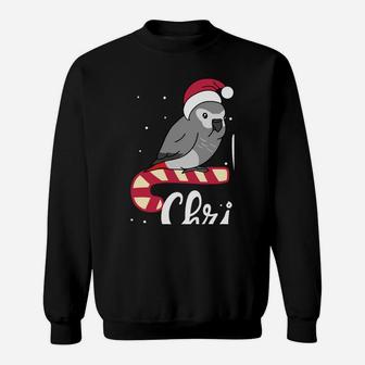 Chubby African Grey Parrot Merry Christmas Kawaii Sweatshirt Sweatshirt | Crazezy AU