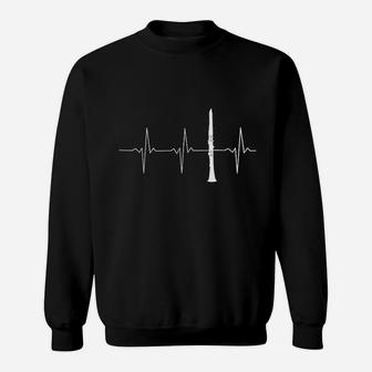 Clarinet Player Instruments Musicians Heartbeat Sweatshirt | Crazezy