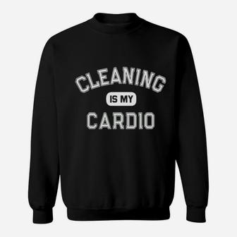 Cleaning-Is-My-Cardio-Custodian-Cleaner-Crew Sweatshirt - Monsterry