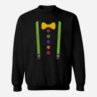 Clown Suspenders Circus Carnival Birthday Costume Sweatshirt | Crazezy